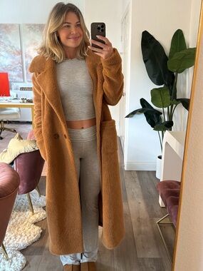 Show me your MuMu Camel Teddy Coat - Long Faux Shearling Jacket